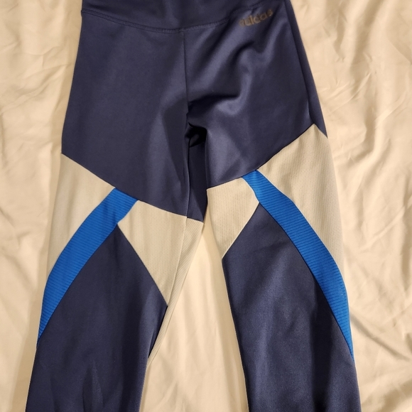 Adidas XS Women's Workout Leggings Blue - Picture 2 of 7